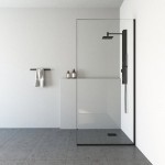 Shower Glass Frameless Side Panel Black 970x2000MM